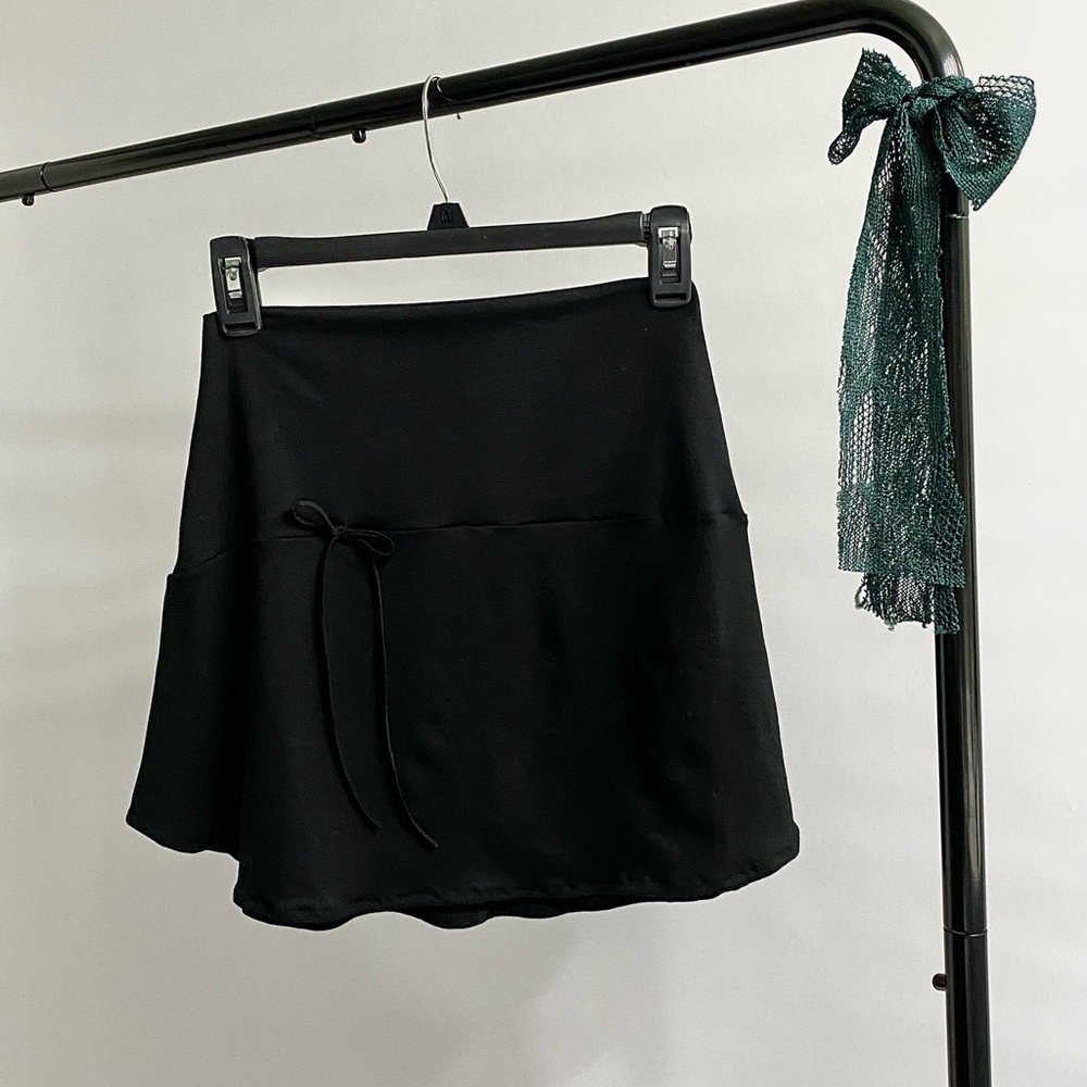 High Waisted Bow Mini Skirt